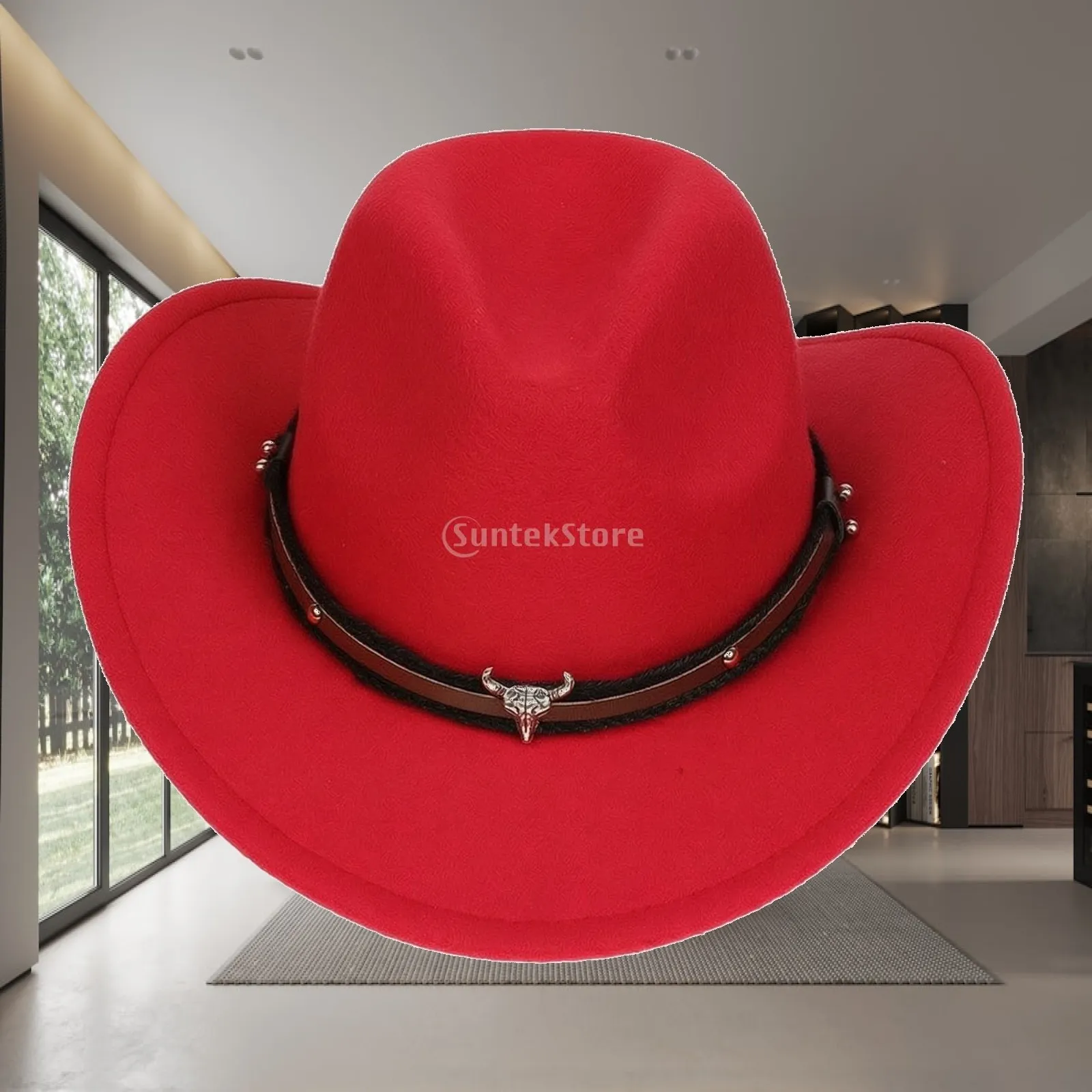 Felt Cowboy Hat Lightweight Cowboy Hat with Band Comfortable Timeless for Adults, Outdoor Wear, Costume Parties