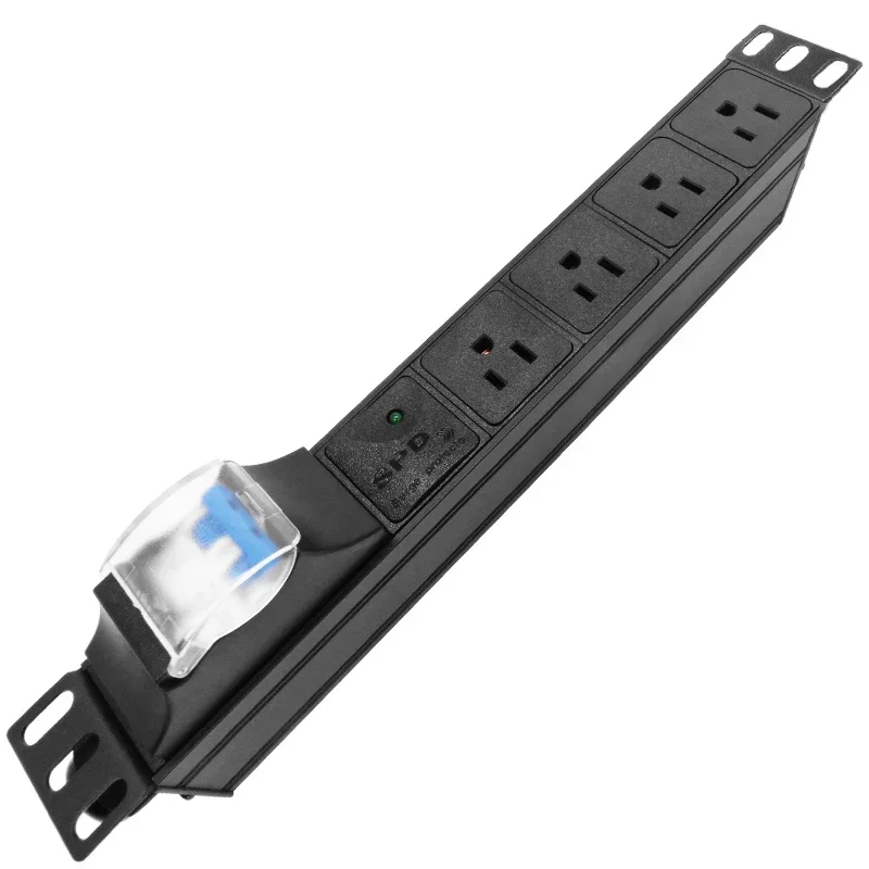 

Network Rack SPD PDU Power Strip 3500W 4 US Socket 16A Circuit Breaker 2Meters Extension Cord Aluminium Alloy Shell