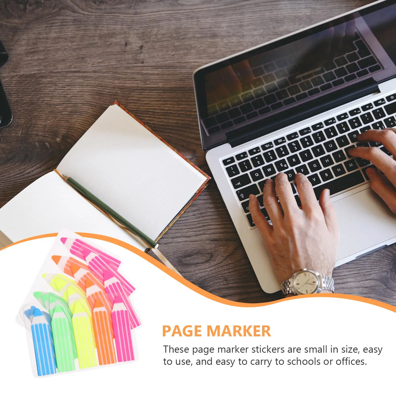 

1000Pcs Page Marker Sticky Tabs Premium Pet Material Writable Page Tabs for Office School Book Annotation Supplies