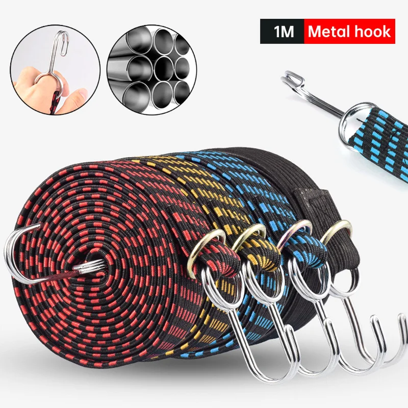 

New Elastics Rubber Luggage Rope Cord Hooks Bikes Rope Tie Bicycle Luggage Roof Rack Strap Fixed Band Motorcycle Accessories