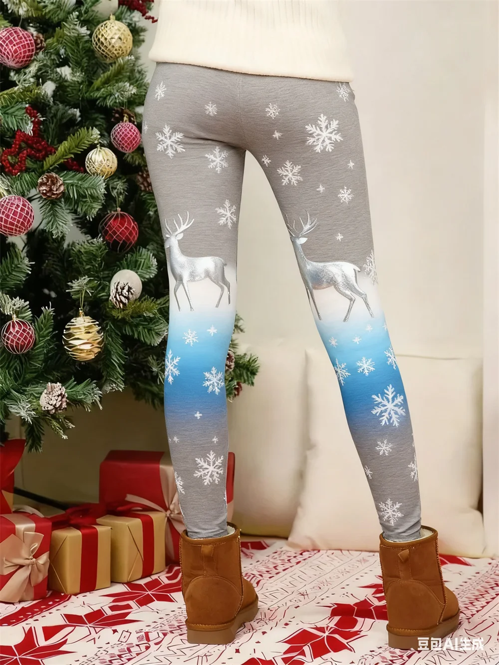 طماق المرأة ثلاثية الأبعاد نمط عيد الميلاد طباعة المرأة عالية الخصر السراويل الضيقة مرونة ممارسة اليوغا السراويل الرياضية الملابس النسائية #3