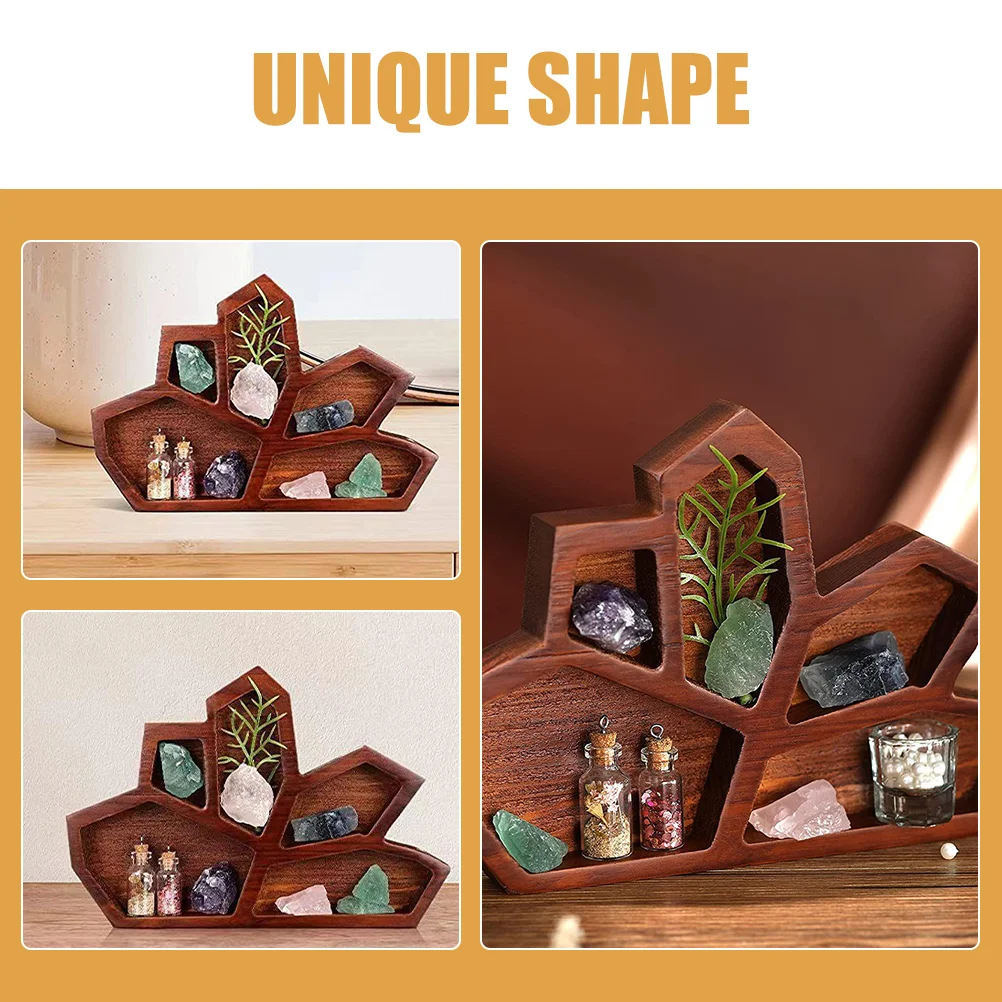 

Wooden Crystal Display Tray Natural Stone Storage Holder For Jewelry Beads Bracelets Organizer Home Decor Plate