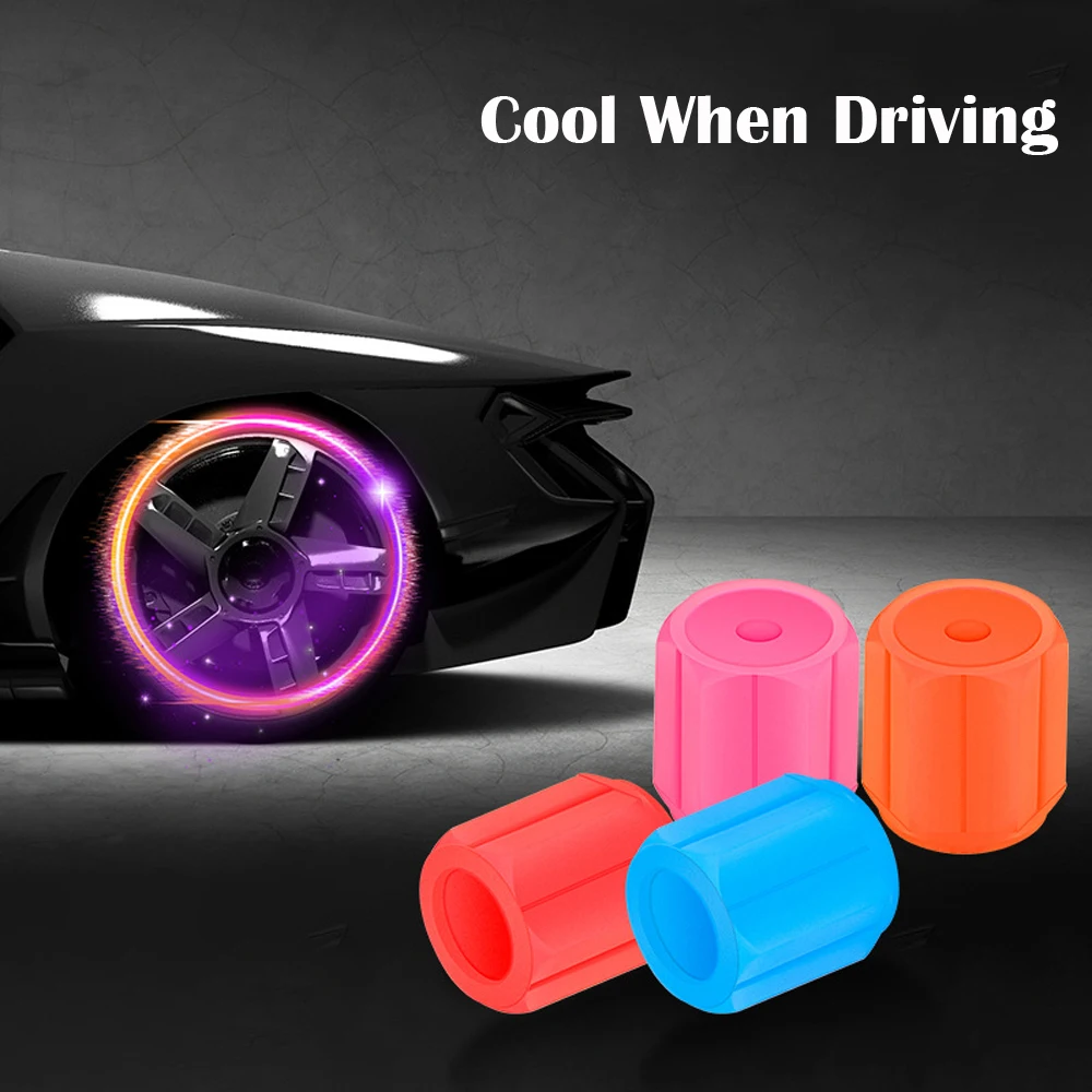 4/8/16pcs Car Tires Luminous Valve Caps for Car Air Valve Caps for All Vehicles Universal Valve Core Caps Car Motorcycle Bicycle