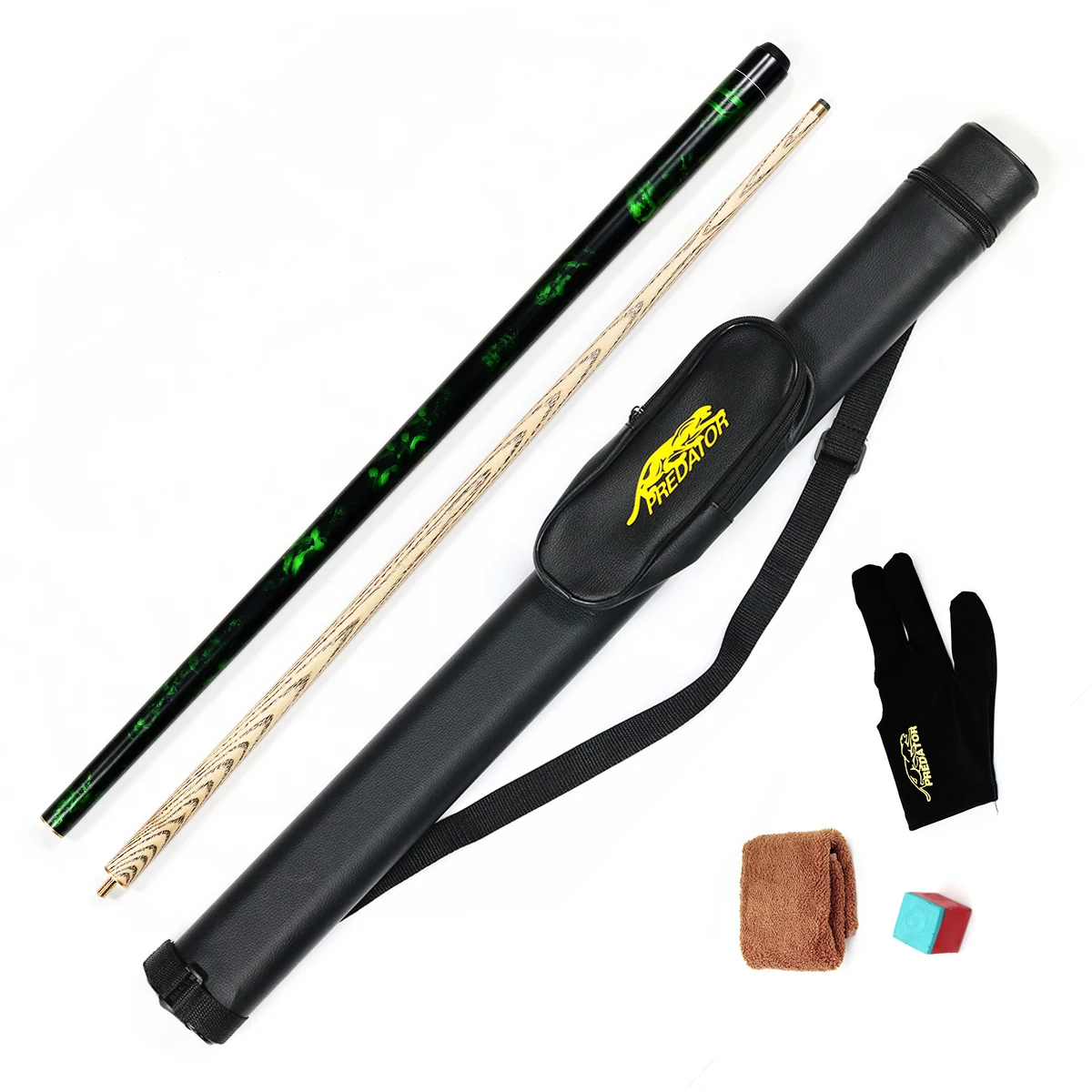

1/2-PC Ash wood Shaft Billiard Pool Snooker Cue with Case Gift Set Kit