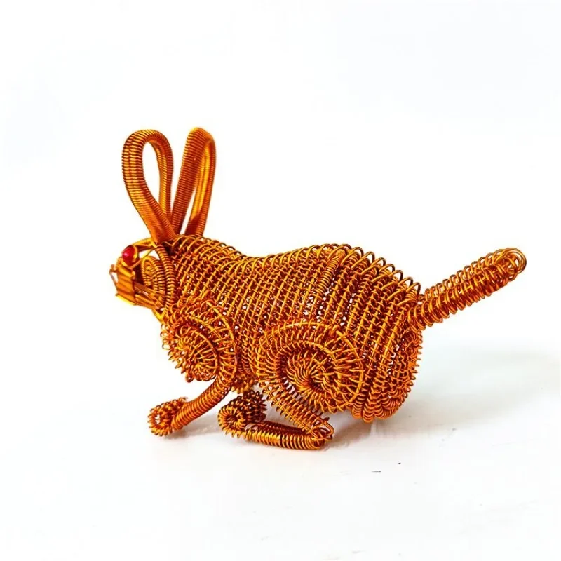 Zodiac rabbit model, zodiac gift, travel metal crafts, handmade aluminum wire model