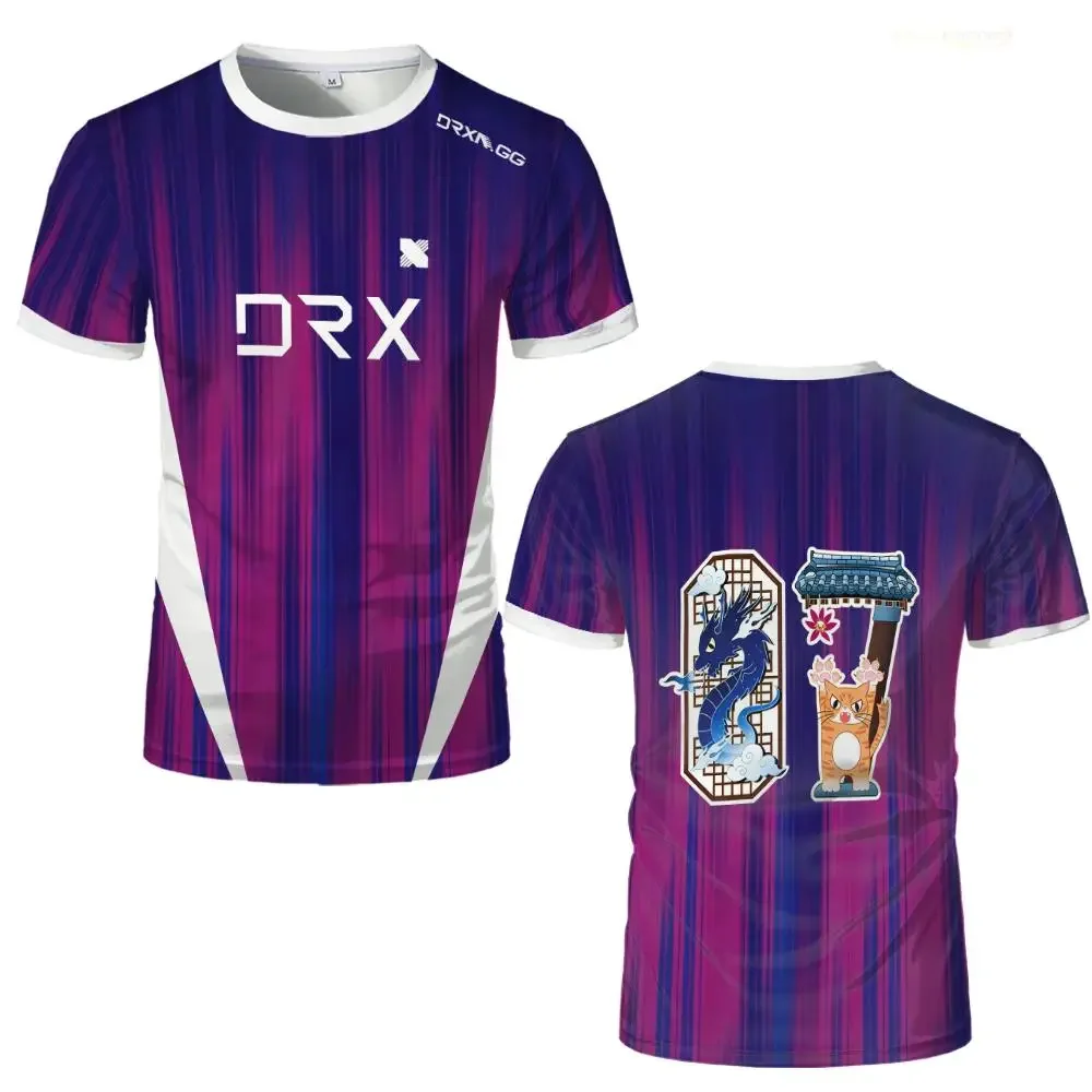 DRX Esports Special Edition Pink Jersey Men's & Women Breathable Sports Short-Sleeve T-Shirt Customizable Nickname Game Uniform