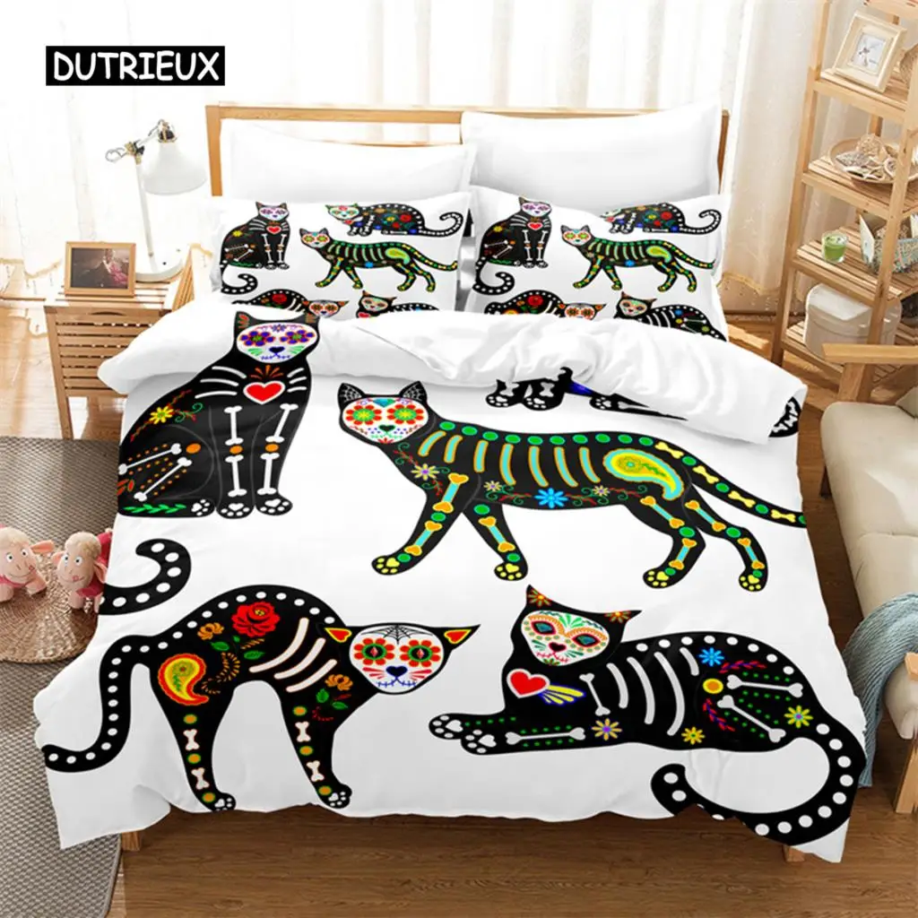 Cartoon Cat Bedding Set Duvet Cover Set 3d Bedding Digital Printing Bed Linen Queen Size Bedding Set Fashion Design