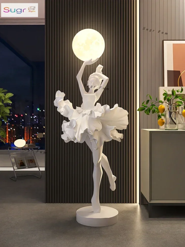 Home Decor Creative Abstract Girl Statue Art Ornaments Nordic Living Room Large Sculpture Floor Decor Figurine Housewarming Gift