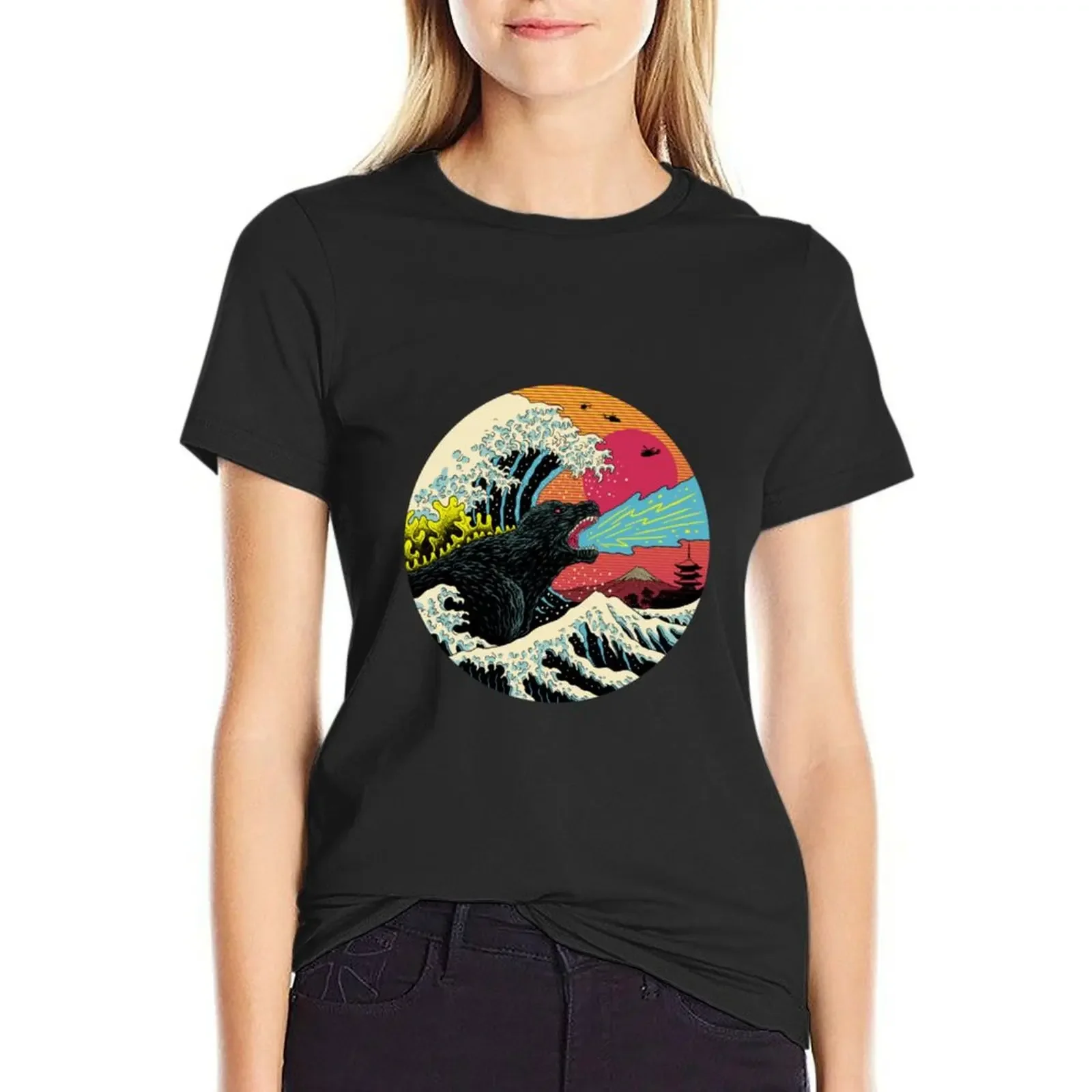 

Art 90s Hokusai Kaiju T-Shirt quick-drying shirts graphic tees new edition anime clothes t-shirt dress for Women plus size sexy