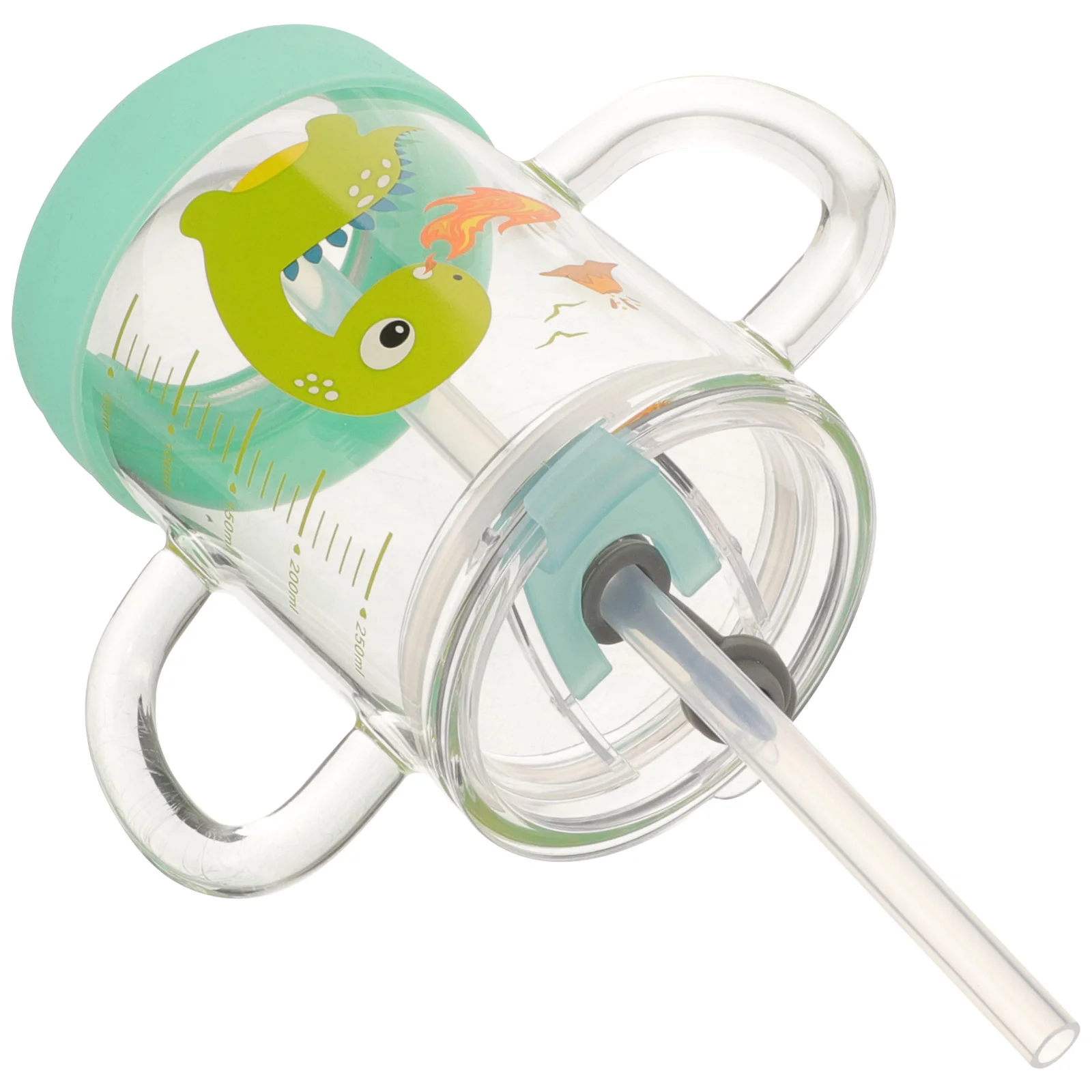 

Toddler Milk Cup Children's Baby Cups with Straws Scale Clear Coffee Water Goblets
