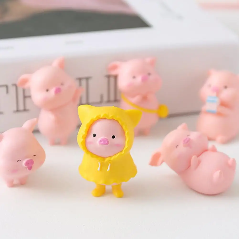 1 PC Easter Pig Decoration Plastic Craft Miniature Pig Model Home Decor Desktop Garden Decoration Easter Decoration