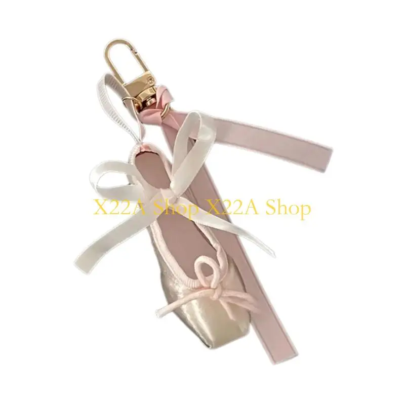 Unique Stylish Ballet Shoe Charm Keychain with Elegant Design Lightweight Fabric Perfect for Daily Accessorizing Gift Dancers