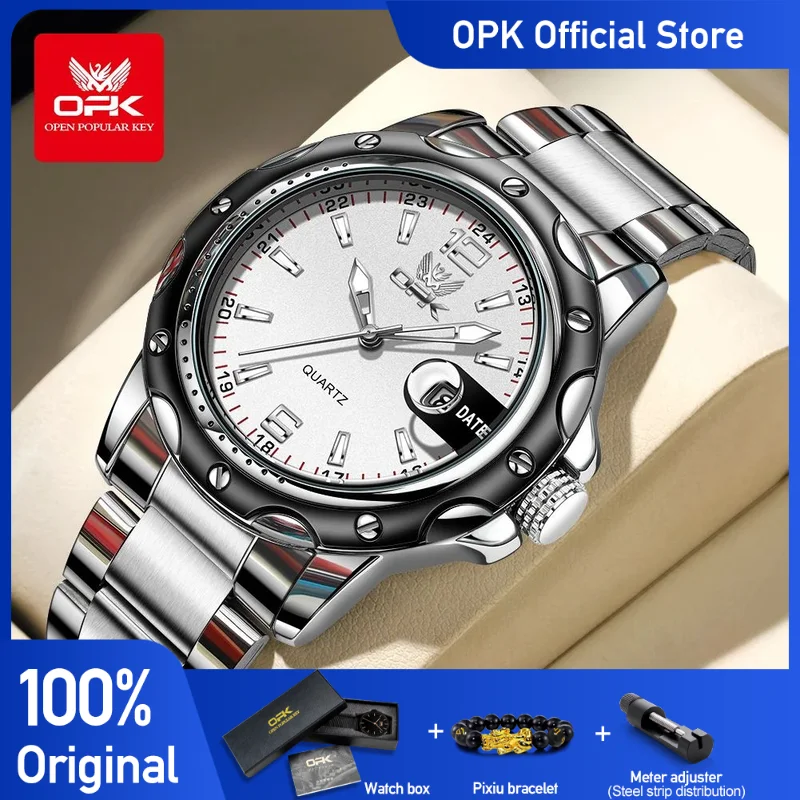 

OPK 6026 Original Waterproof Watches For Men Digital Mirror Luxury Quartz Watch Luminous Wristwatch Male Date Reloj Hombre