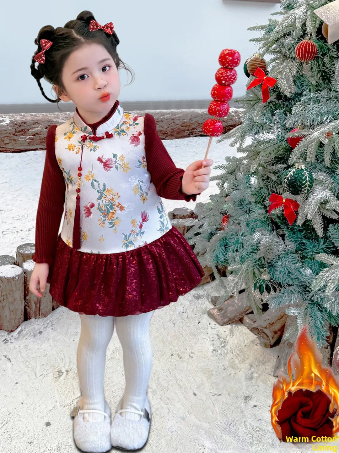 

Зимний хлопковый жилет Thiened для девочек, новогодняя одежда с посетителями, новинка 2025 года, детская зимняя одежда, Dr для маленьких девочек