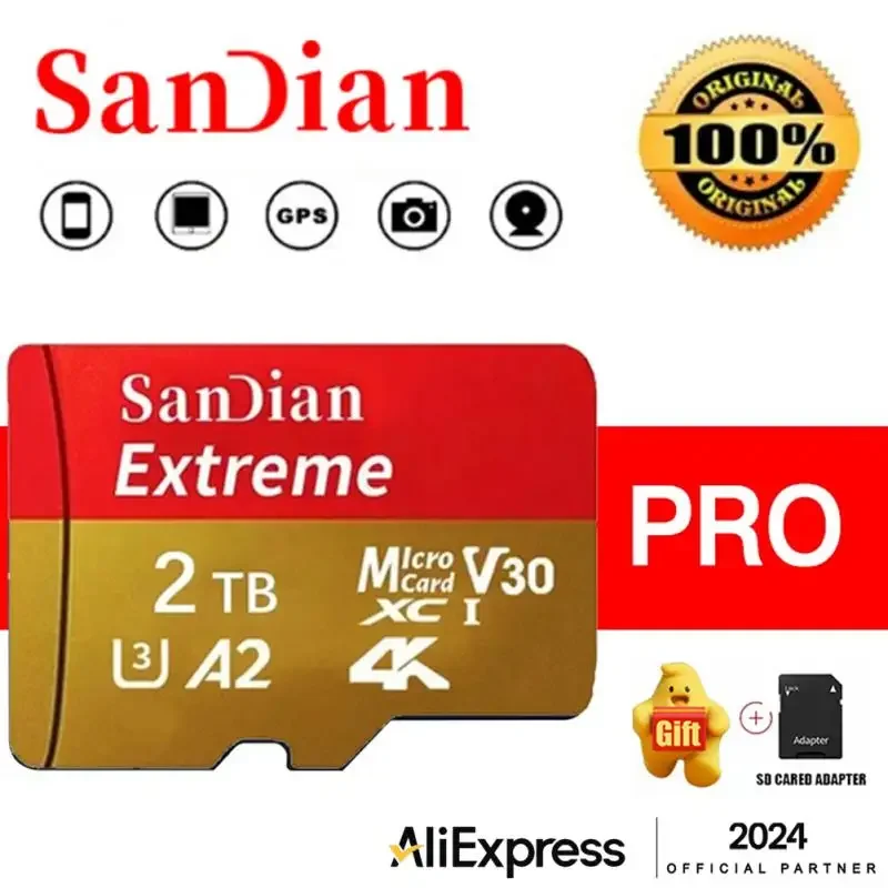 Original 1TB Micro TF/SD Card 128GB Flash Class 10 SD Card 256GB Memory Card 512GB memory card For Phone/Cameras