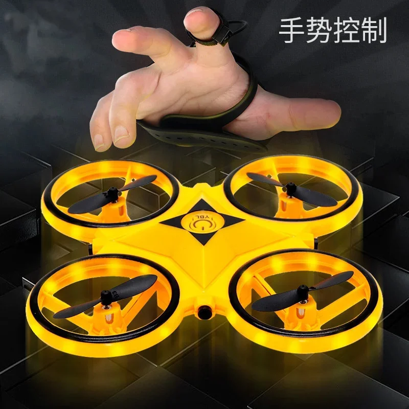 

2024 Mini Interactive UFO Toy Watchs Remote Control Quadcopter Induction Drone One Handed Cool Operations Children Birthday Gift