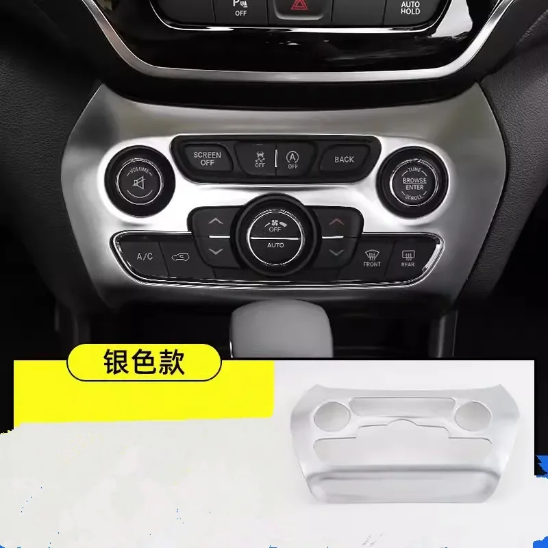 

For Jeep Cherokee 2019-2020 ABS Interior Air Conditioning Vent Decorative Stickers Central Control Panel Car Accessories