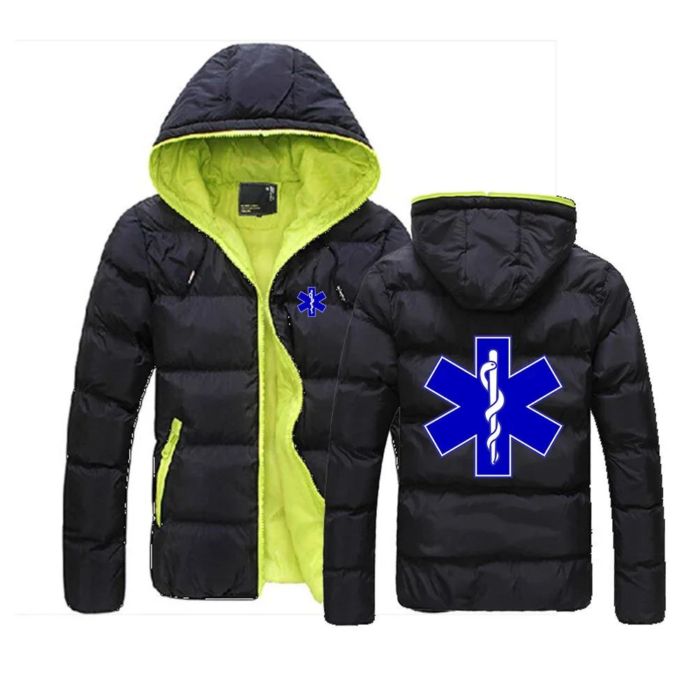 

2024 New Men EMT Paramedic Emergency Medical Spring Autumn Six-color Cotton Jacket Casual Hooded Comfortable Solid Color Coat