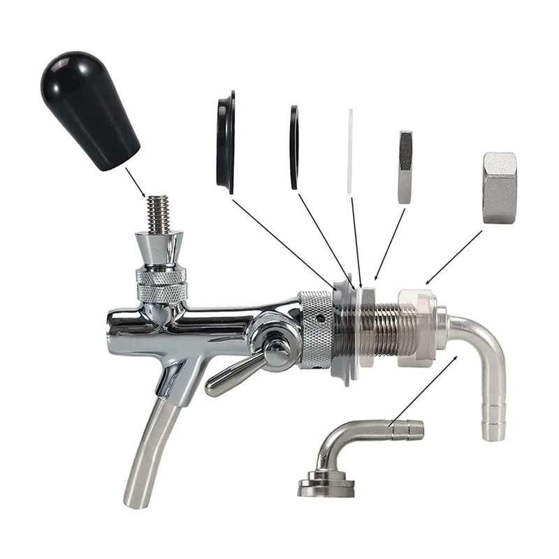 Adjustable Beer Tap Faucet Pipe Extended Beer Equipment Beer Tap Home Brewing Draft Beer Tap Retail