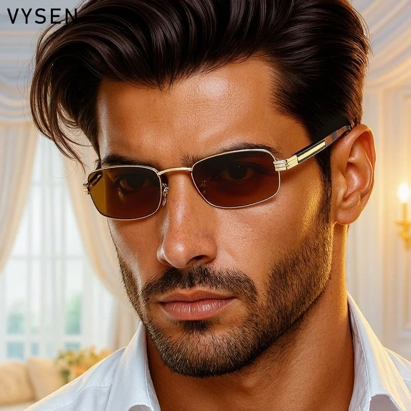 إطار صغير مربع فاسق النظارات الشمسية الرجال 2025 العلامة التجارية الفاخرة خمر مستطيل مكبرة للذكور في الهواء الطلق القيادة نظارات UV400 الظل #3