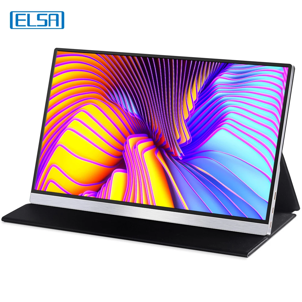 ELSA 15.6 Inch FHD 1920X1080 Portable MonitorWith Type C Mini HDMI FreeSync For PC Laptop Xbox PS4 PS5 Switch 60HZ Display