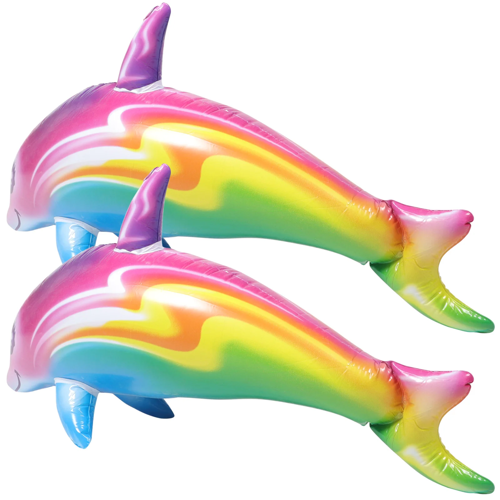 

2 Pcs Inflatable Dolphin Toy Mermaid Toys Children's for Kids Animal Swimming Pool Pvc Party Favors Giant Beach Game