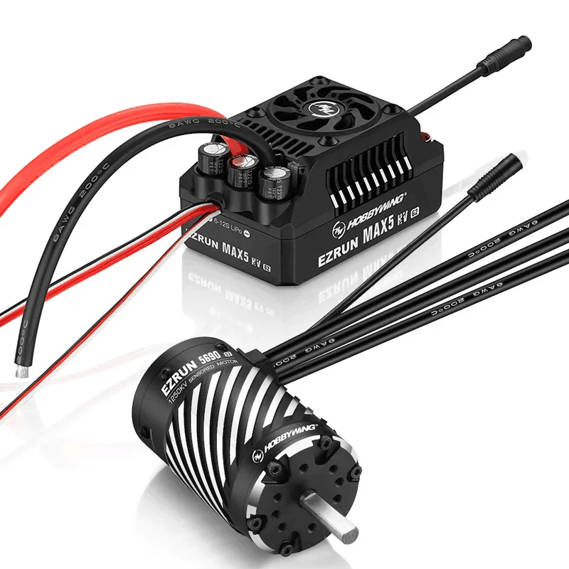 

EZRUN Max5 HV G2 250A 6-12s Brushless Sensored ESC EzRun 56118SD G2 650KV 800KV 1100KV Motor for 1/5 Buggy Car
