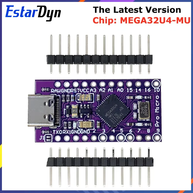 Estardyn MICRO/TYPE-C USB ATMEGA32U4 Module 5V 16MHz Board For Arduino ATMEGA32U4-AU/MU Controller Pro-Micro Replace for arduino