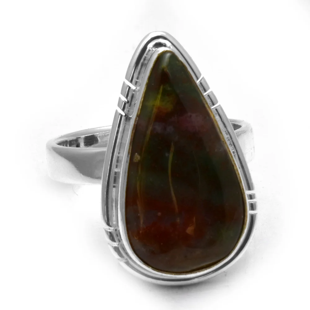 

Genuine BloodStone 925 Sterling Silver, Size : 6.5 , AR5402