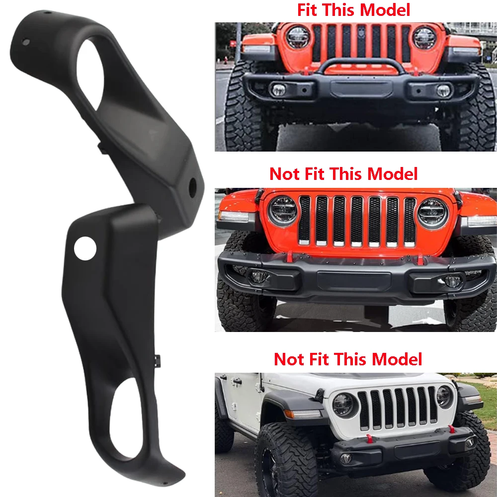 2pcs Front Bumper Fog Light Grille Cover Trim for Jeep Wrangler JL With 10th Anniversary Rubicon Steel Front Bumper 2018-2022