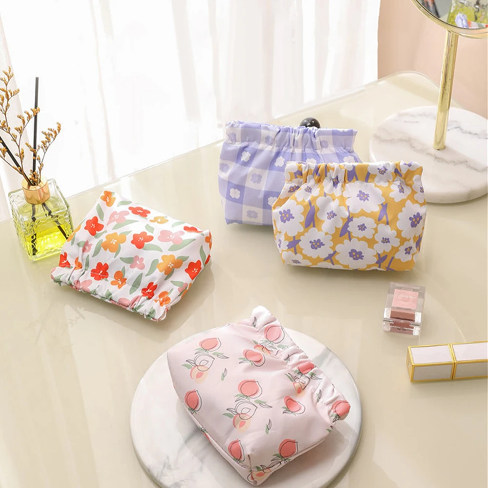 Mini Makeup Storage Bag Self-closing Squeeze Top Jewelry Cosmetic Storage Pouch Cute Printing Coin Purse For Women Gifts