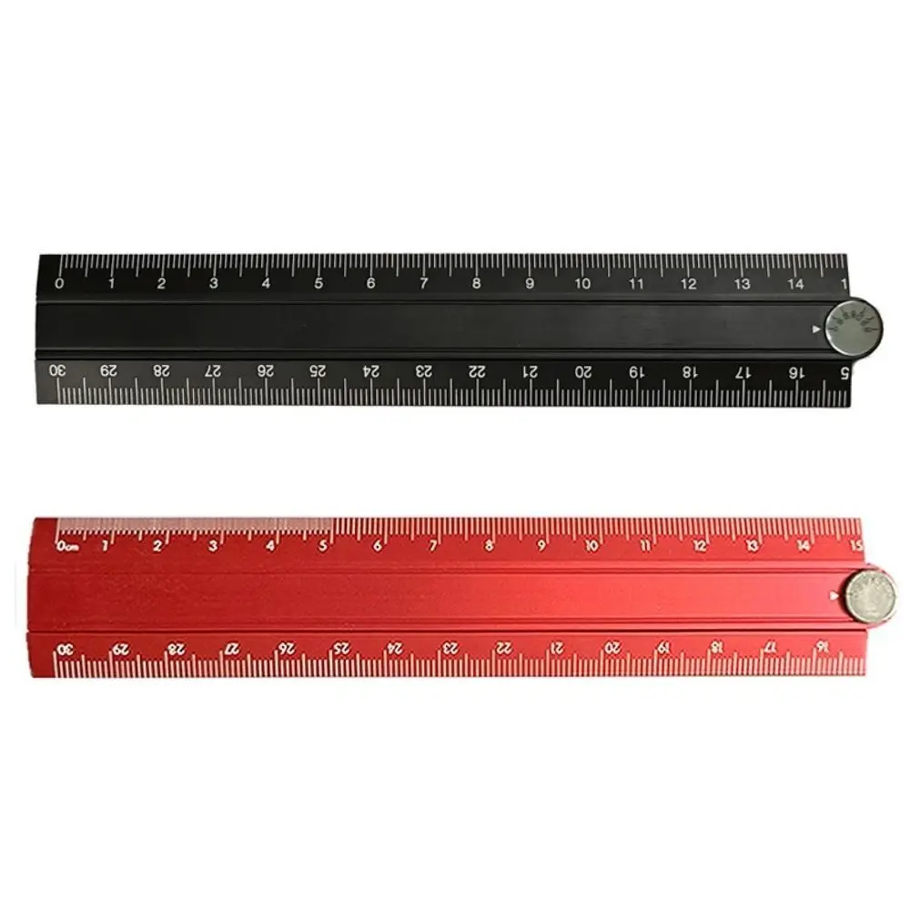 Penggaris Lipat Sederhana 15cm 30cm Alat Tulis Logam Kreatif Penggaris Aluminium Alloy Lipat untuk Menggambar dan Mengukur bagi Siswa