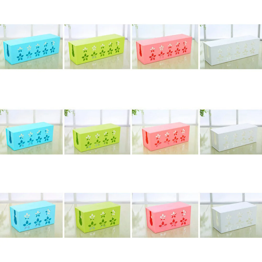 Wire Storage Box Plastic Hollow Solid Durable Household Supplies Size M White Thickened PP Wire Storage Container for Kitchen