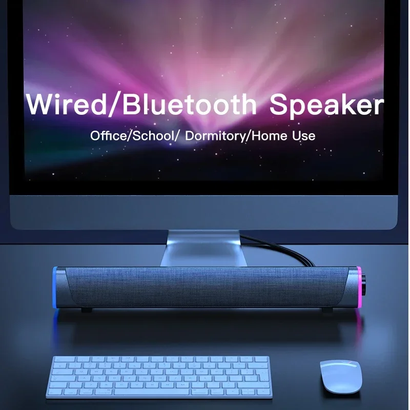 4D Computer Speaker Bar Stereo Sound Subwoofer Bluetooth  For  Laptop Notebook PC Music Player Wired Loudspeaker