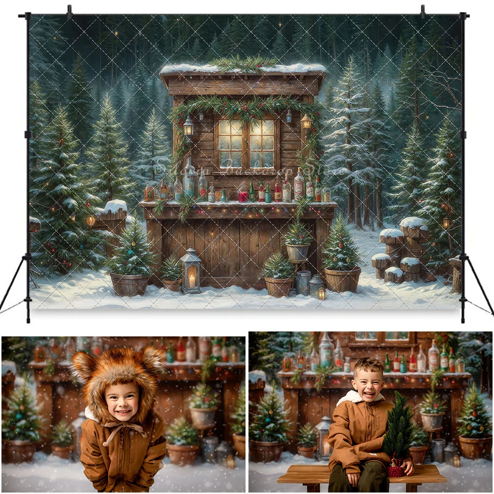 Holiday Essentials Photography Backdrop Snow Winter Forest Photocall Photo Background Kids Baby Portrait Photo Studio Props