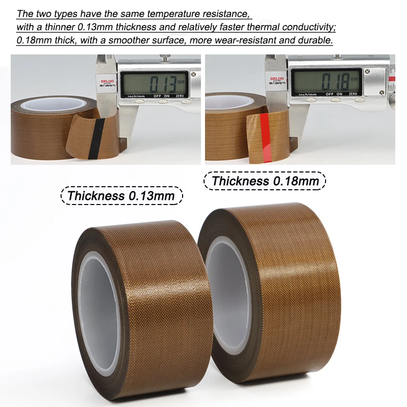 10m Roll PTFE Tape High-temperature Resistant 0.13mm/0.18mm Wear-resistant Mechanical Maintenance Electrical Insulation Tapes