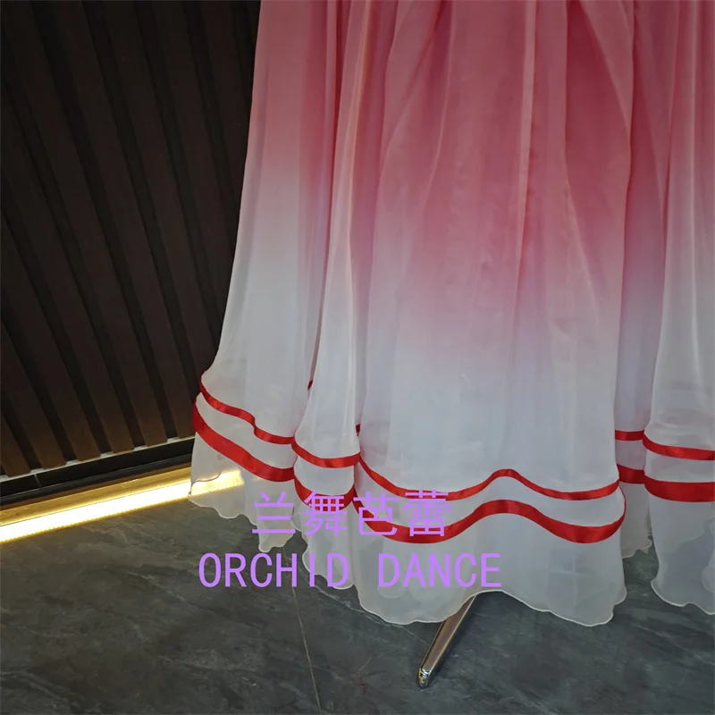 Costumi professionali economici per ragazze, danza classica per adulti, costumi da spettacolo teatrale, tutù da ballo romantico rosso lungo in velluto