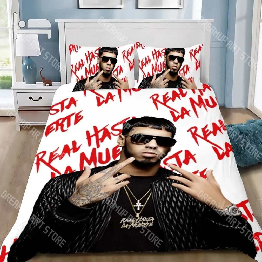 3D Printed Singer Anuel AA Real Hasta La Muerte Bedding Set for Boys Girls Duvet Cover Twin Queen King Full Single Double Sizes