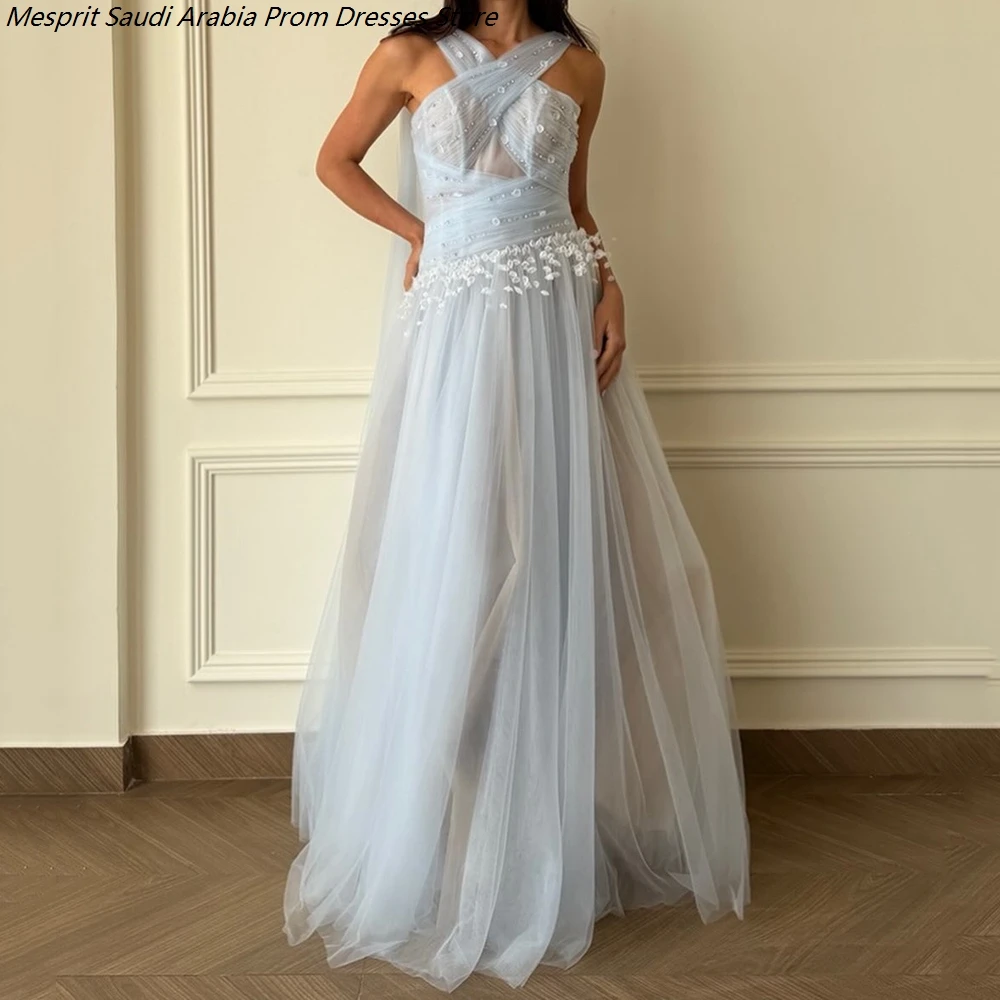 

Women's A-line Evening Dresses Floor-length V-neck Sleeveless Prom Dresses Fashion Flowers Simple Draped Casual Customized Gowns