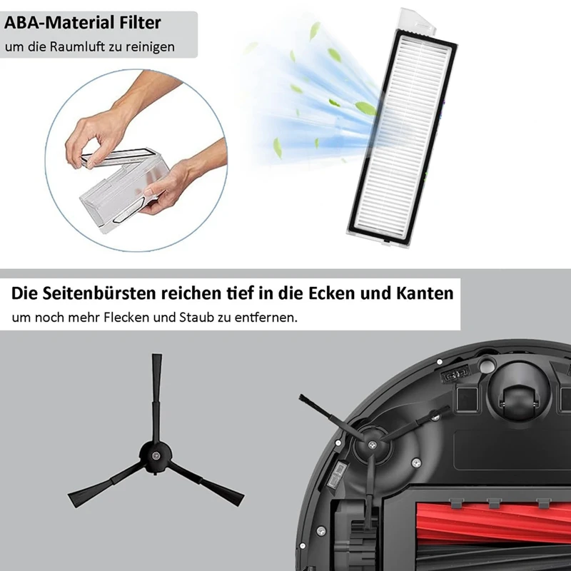 AD23-For Roborock S8 Maxv Ultra فرشاة جانبية رئيسية فلتر Hepa ممسحة قماش أكياس الغبار جهاز آلي لتنظيف الأتربة الملحقات