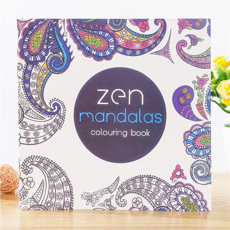 Imagem -02 - Páginas Zen Mandalas Livro para Colorir para Adultos Crianças Aliviar o Estresse Matar o Tempo Livro de Jardim Secreto com 12 Lápis de Cor 128