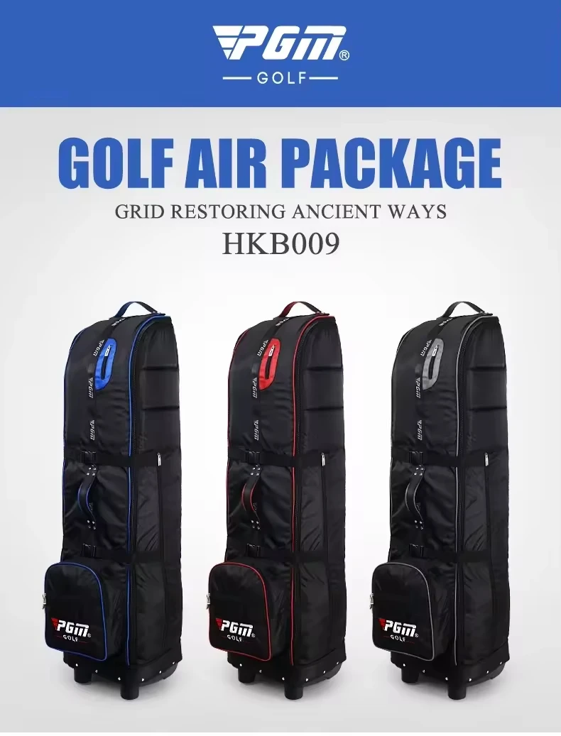

PGM Golf Travel Plane Bags with Wheel Thicken Straps Foldable Golf Club Cover for Airlines Waterproof Golf Aviation Bag HKB009