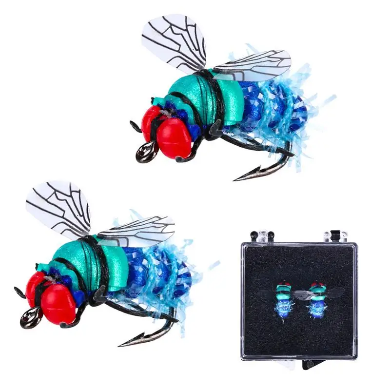 

Simulated Fly Fishing Bait 2PCS Realistic Fly Baits Panfish Lures Set Swim Baits Hook Vivid Fishing Supplies For Men Outdoor