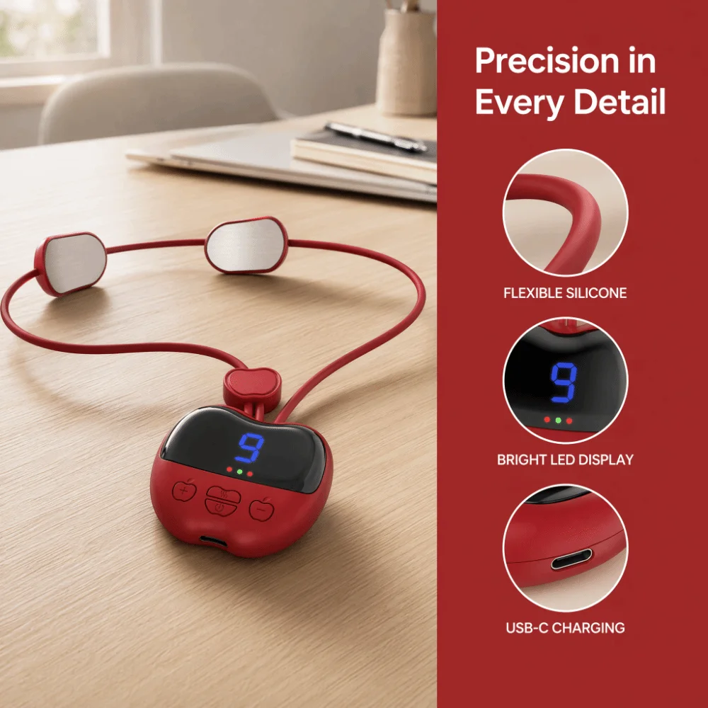 Multiple Modes Hanging Neck Massager EMS Hot Compress Cervical Spine Massager Wireless Portable Smart Neck Massager Neck Care