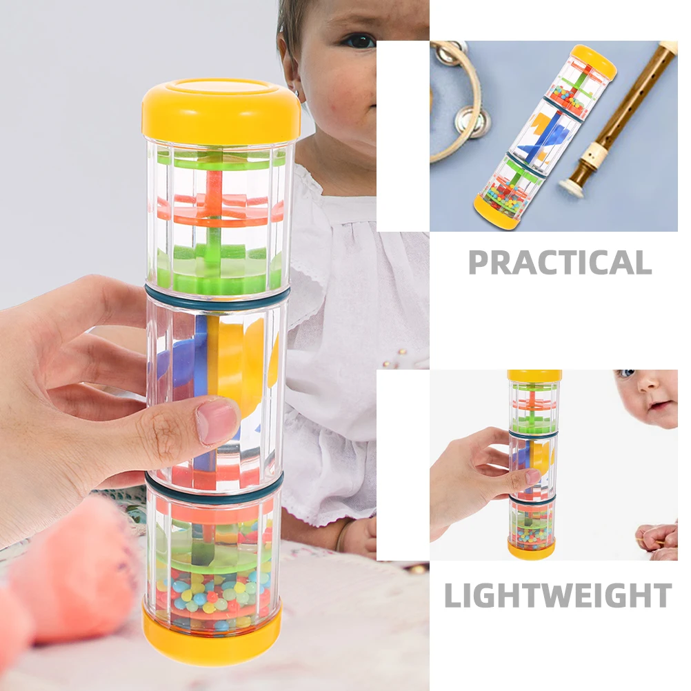 

2pcs Rain Sound Musical Educational Instrument For Kids Cognitive Rain Stick Wooden Plastic Long Lasting Smooth Surface Attract