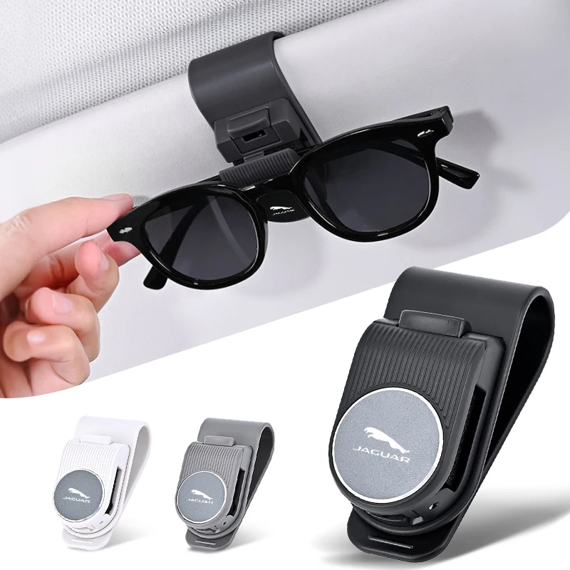 

Car Sun Visor Sunglasses Clip Holder For Jaguar Stable Eyeglasses Hanger Card Ticket Organizer Interior Storage Clip Accessories