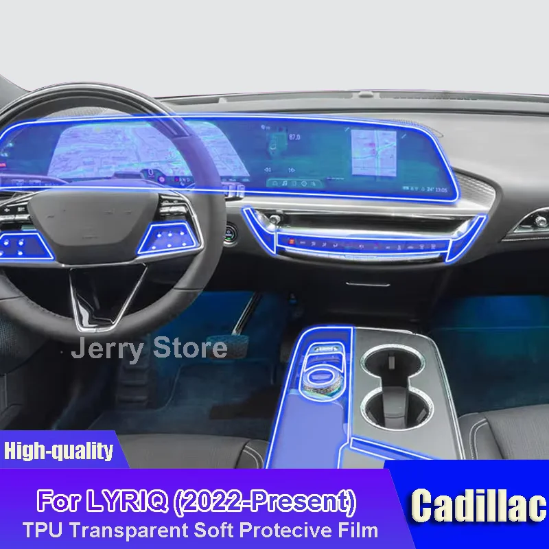 

Car Interior Center Console Transparent TPU Film For Cadillac LYRIQ 2022-Present Protective Anti-scratch Sticker Car Accessories
