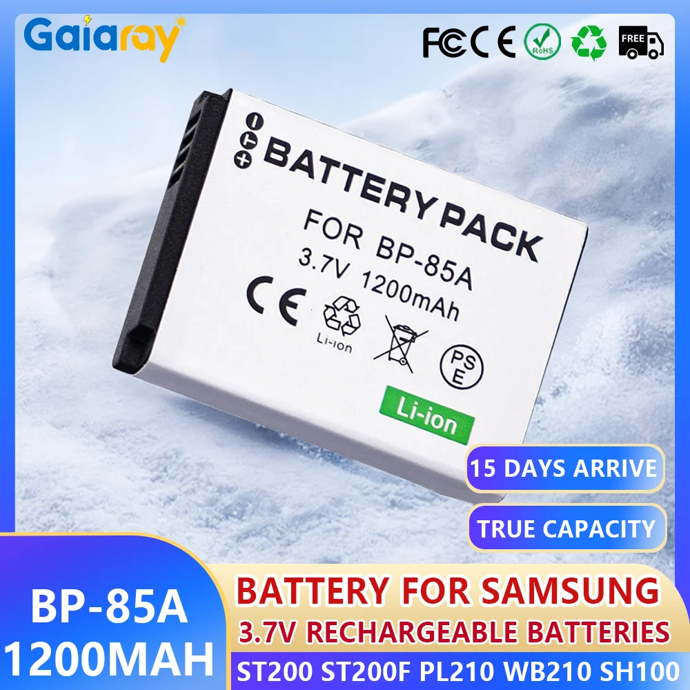 BP-85A BP 85A BP85A بطارية 3.7 فولت 1200 مللي أمبير بطارية ليثيوم أيون قابلة للشحن لسامسونج ST200 ST200F PL210 WB210 SH100 كاميرا رقمية #1