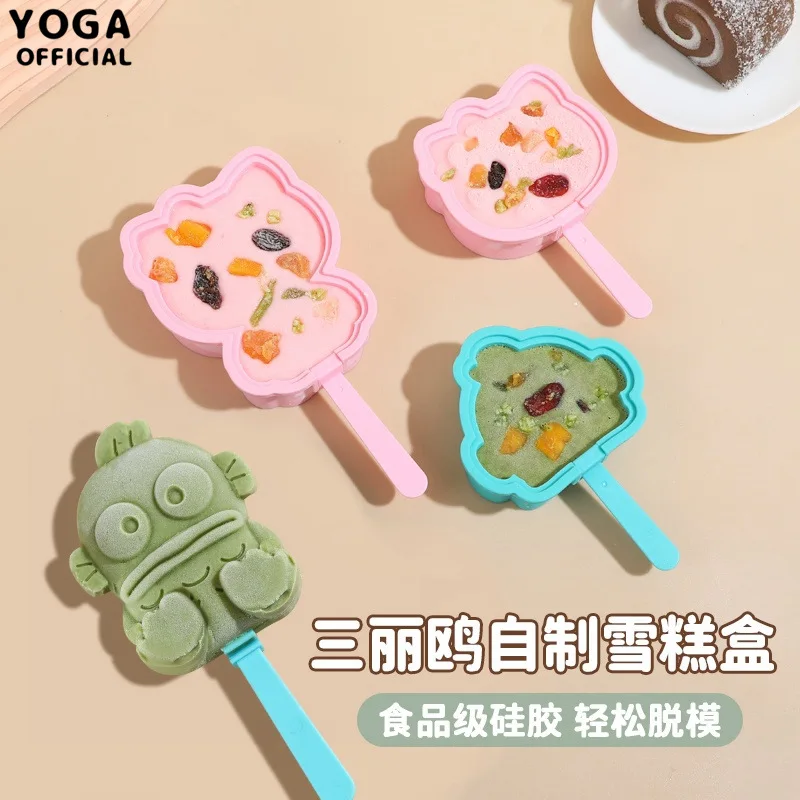 

Hangyodon Sanrio, Hello Kitty милый мультяшный Кот Kt съедобный силиконовый мороженое форма Kawaii наружная отделка ледяная сетка подарок