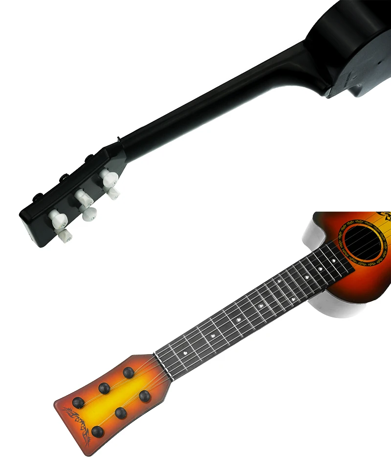 Kids 6 Strings Classical Guitar Steel Strings Pretend Play Toy Children Ukulele Musical Instrument for Boy Girl Birthday Gift